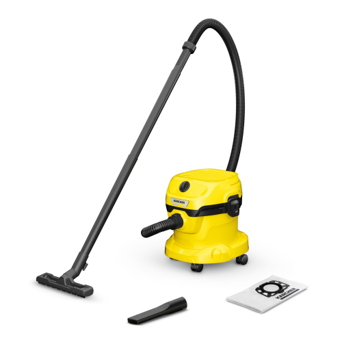 Kärcher WD 2 Plus V-12 / 4 / 18, aspirapolvere multiuso originale per la pulizia a secco e umido con potente aspirazione.