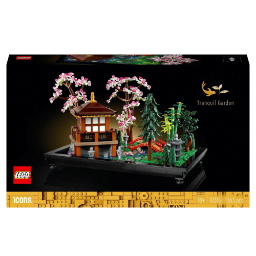 LEGO Icons 10315 Garten der Stille è un set da costruzione per adulti della linea LEGO Icons, ispirato a un giardino zen per un’esperienza di relax.