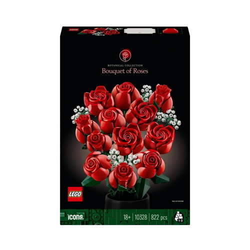LEGO Icons 10328 Rosenstrauß è un set da costruzione per adulti con un bouquet di rose in mattoncini.