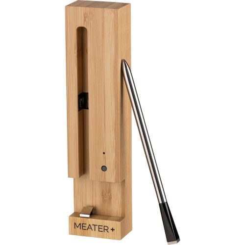 MEATER PLUS BBQ Thermometer è un termometro da barbecue wireless con portata fino a 50 metri per monitorare la cottura a distanza con precisione.