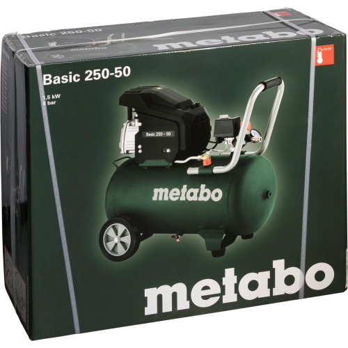 Il compressore d'aria Metabo Basic 250-50 è un pratico e affidabile modello della linea Basic, ideale per piccoli lavori di gonfiaggio e manutenzione.