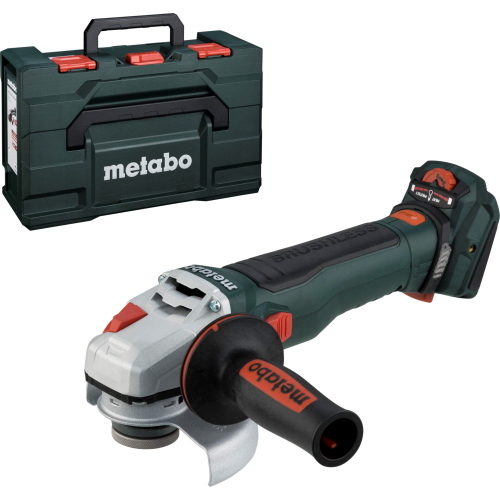 Metabo WVB 18 LT BL 11-125 Quick, flessibile a batteria professionale da 125 mm con motore brushless e cambio disco rapido senza attrezzi.