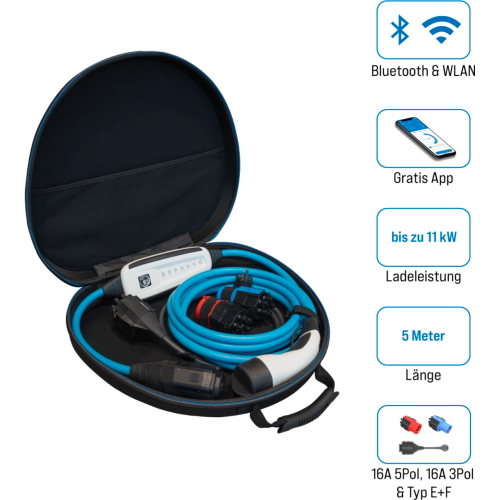 NRGkick NRGkick 16A 5m Set Optimal, caricabatterie portatile per veicoli elettrici con corrente 16A e cavo da 5 metri.