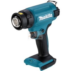 Makita DHG180Z è un asciugacapelli termico a batteria 18V senza fili con temperatura regolabile per saldatura e riscaldamento professionale.