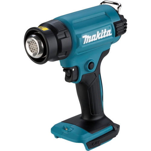 Makita DHG180Z è un asciugacapelli termico a batteria 18V senza fili con temperatura regolabile per saldatura e riscaldamento professionale.