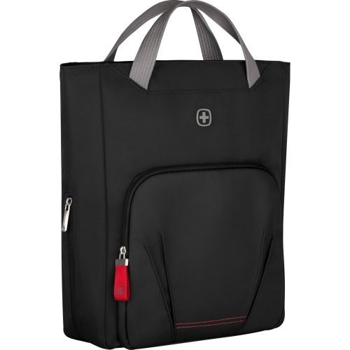 Wenger Motion Vertical Tote è una borsa tote verticale nera, pratica e dal design moderno per l'uso quotidiano.