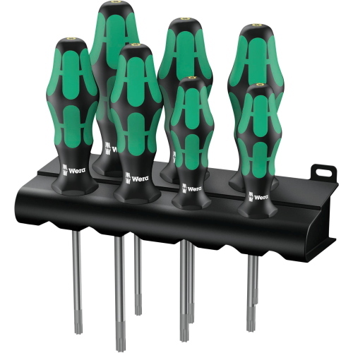 Wera 367 / 7 TORX HF Kraftform Plus set da 7 cacciaviti TORX con funzione di trattenimento per un avvitamento preciso.
