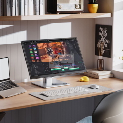 Alogic Clarity Pro Touch 27 pollici UHD 4K monitor touch con supporto pieghevole Fold Stand per interazione diretta.