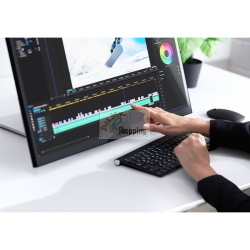 Alogic Clarity Pro Touch 27 pollici UHD 4K monitor touch con supporto pieghevole Fold Stand per interazione diretta.