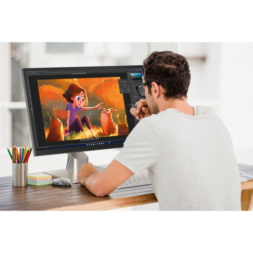 Alogic Clarity Pro Touch 27 pollici UHD 4K monitor touch con supporto pieghevole Fold Stand per interazione diretta.