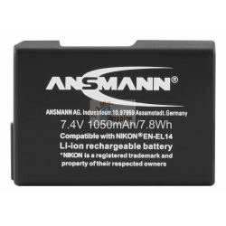 Ansmann A-Nik EN-EL14 è una batteria ricaricabile compatibile formato EN-EL14, ideale come sostituto per fotocamere Nikon.