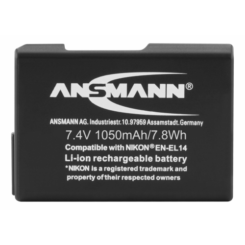 Ansmann A-Nik EN-EL14 è una batteria ricaricabile compatibile formato EN-EL14, ideale come sostituto per fotocamere Nikon.