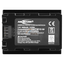 Ansmann A-Son NP FZ-100 è una batteria sostitutiva compatibile con il formato NP-FZ100, ideale per alimentare fotocamere e dispositivi che richiedono questa specifica.