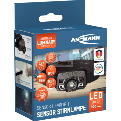 Ansmann HD450FRS fanalino frontale dimmerabile con batteria Li-Ion integrata e ricarica USB-C.