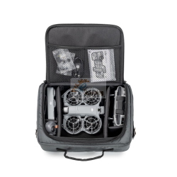 B&W drone.bag TEX.117, borsa tecnica progettata per il trasporto e la protezione del drone DJI Neo 2 con scomparti interni dedicati.
