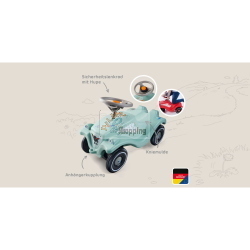 BIG Bobby Car Classic Green Sea è il veicolo a spinta per bambini dal design iconico firmato BIG, ora nella vivace colorazione verde mare.