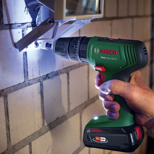 Bosch EasyImpact 18V-40, trapano a percussione a batteria 18V sistema Easy, fornito in valigetta per foratura e avvitamento su legno metallo e muratura.