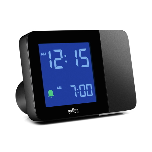 Braun BC 015 B-DCF è una sveglia radio controllata con proiezione LED che sincronizza automaticamente l’ora tramite segnale DCF.