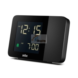 Braun BC 015 B-DCF è una sveglia radio controllata con proiezione LED che sincronizza automaticamente l’ora tramite segnale DCF.