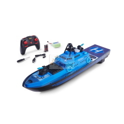 Carson Polizeiboot 2,4G 100% RTR è un battello radiocomandato della polizia pronto all'uso con tecnologia a 2,4 GHz per un controllo stabile e senza interferenze.