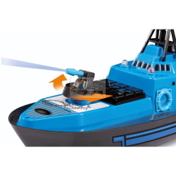Carson Polizeiboot 2,4G 100% RTR è un battello radiocomandato della polizia pronto all'uso con tecnologia a 2,4 GHz per un controllo stabile e senza interferenze.