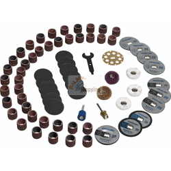 Dremel SC725 EZ SpeedClic set da 70 accessori con cambio rapido senza chiave per taglio, molatura e pulizia su vari materiali.