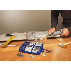 Dremel SC725 EZ SpeedClic set da 70 accessori con cambio rapido senza chiave per taglio, molatura e pulizia su vari materiali.