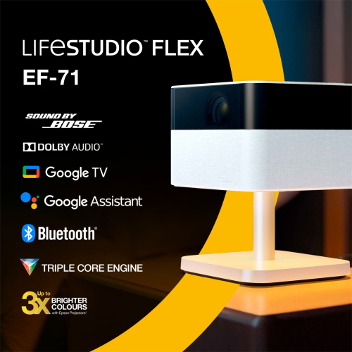 Epson Lifestudio Flex EF-71 è un proiettore portatile versatile per presentazioni e home entertainment.