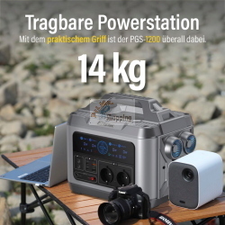 FANTEC PGS-1200 Powerstation e Solargenerator portatile per dispositivi elettronici in mobilità.