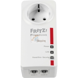 FRITZ!Powerline 1220 Set è un adattatore Powerline che estende la rete tramite impianto elettrico, ideale per FRITZ!Box.