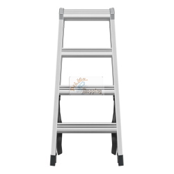 La scala Hailo Master D100 2 x 4 Stufen-Leiter è una scala doppia in alluminio con 8 gradini antiscivolo, versatile come scala autoportante o due scale singole.