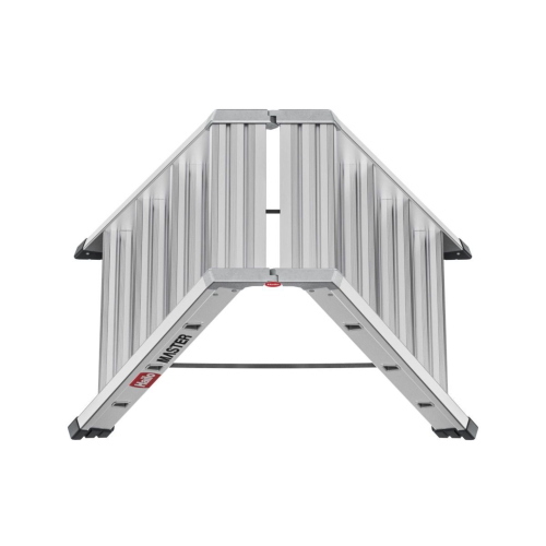 La scala Hailo Master D100 2 x 4 Stufen-Leiter è una scala doppia in alluminio con 8 gradini antiscivolo, versatile come scala autoportante o due scale singole.