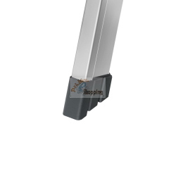 La scala Hailo Master D100 2 x 4 Stufen-Leiter è una scala doppia in alluminio con 8 gradini antiscivolo, versatile come scala autoportante o due scale singole.