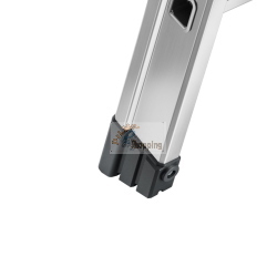 La scala Hailo Master D100 2 x 4 Stufen-Leiter è una scala doppia in alluminio con 8 gradini antiscivolo, versatile come scala autoportante o due scale singole.