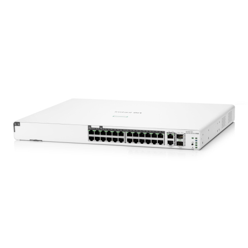 HPE Networking Instant On 1960 Switch 20p Gbit PoE 370W, uno switch di rete Gigabit PoE con 20 porte e budget di 370W per alimentare dispositivi.