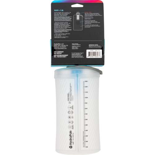 Hydrapak Flux borraccia pieghevole da 1,5 litri bianca, perfetta per idratazione outdoor e trasporto compatto.