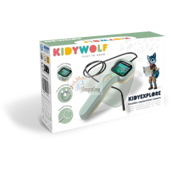 Kidywolf Kinder Endoskopkamera, un endoscopio a telecamera per bambini, progettato per esplorare in modo sicuro e intuitivo spazi difficili da raggiungere.
