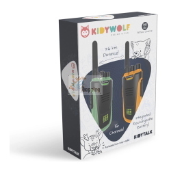 Kidywolf Walkie-Talkies con torcia integrata, ricetrasmettitori portatili bicolore verde e arancione per avventure.