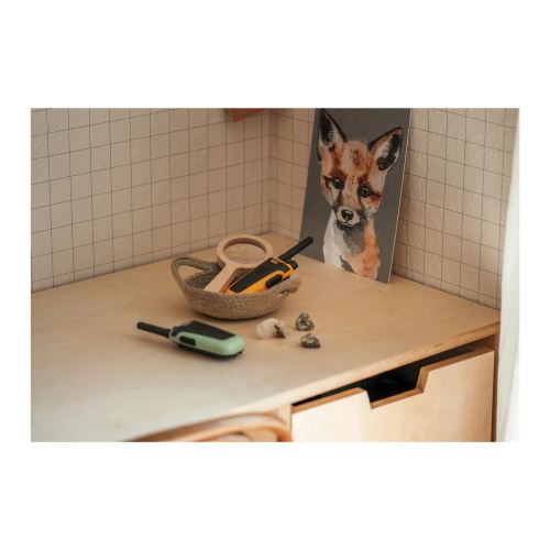 Kidywolf Walkie-Talkies con torcia integrata, ricetrasmettitori portatili bicolore verde e arancione per avventure.