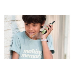 Kidywolf Walkie-Talkies con torcia integrata, ricetrasmettitori portatili bicolore verde e arancione per avventure.