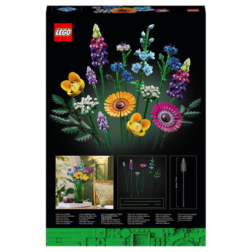 LEGO Icons 10313 Wildblumenstrauß, un set LEGO per adulti con bouquet di fiori di campo da esporre.