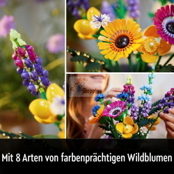 LEGO Icons 10313 Wildblumenstrauß, un set LEGO per adulti con bouquet di fiori di campo da esporre.