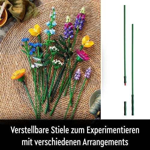 LEGO Icons 10313 Wildblumenstrauß, un set LEGO per adulti con bouquet di fiori di campo da esporre.