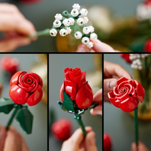 LEGO Icons 10328 Rosenstrauß è un set da costruzione per adulti con un bouquet di rose in mattoncini.