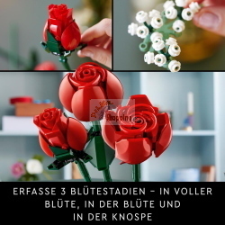 LEGO Icons 10328 Rosenstrauß è un set da costruzione per adulti con un bouquet di rose in mattoncini.