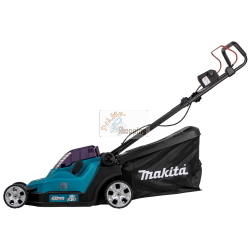 Makita DLM432PT2 è un tosaerba a batteria senza fili della linea 18V LXT, ideale per la cura del prato con taglio efficiente e massima libertà di movimento.