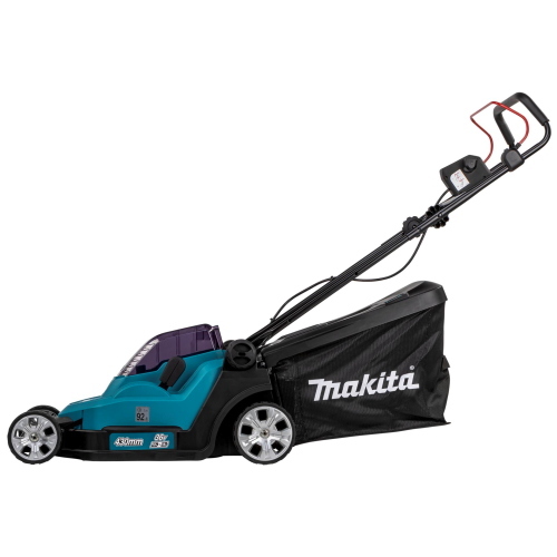 Makita DLM432PT2 è un tosaerba a batteria senza fili della linea 18V LXT, ideale per la cura del prato con taglio efficiente e massima libertà di movimento.