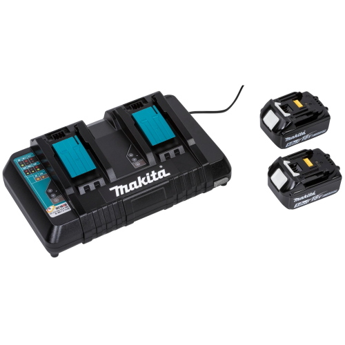 Makita DLM432PT2 è un tosaerba a batteria senza fili della linea 18V LXT, ideale per la cura del prato con taglio efficiente e massima libertà di movimento.