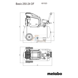 Metabo Basic 250-24 OF Kompressor, compressore d'aria della linea Basic, ideale per officina e fai-da-te.