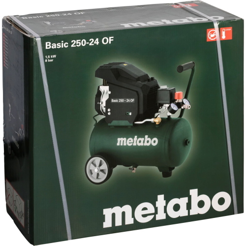 Metabo Basic 250-24 OF Kompressor, compressore d'aria della linea Basic, ideale per officina e fai-da-te.